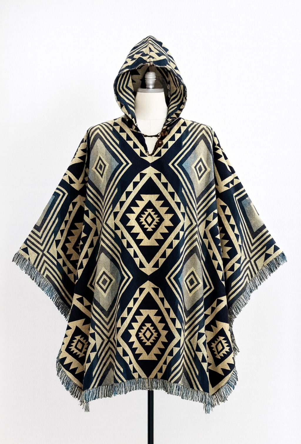 Ecuadorian Alpaca Hooded Poncho Medium